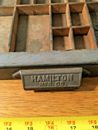 Vintage Wooden Printers Drawer Tray Wall Display Rack Letterpress Hamilton C 2