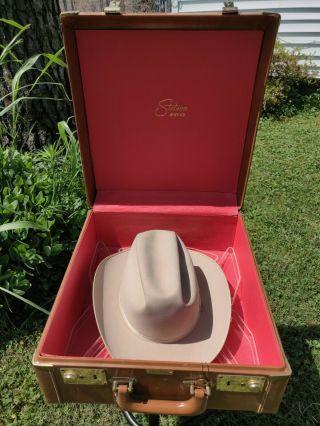 1950s Stetson 100 Hat In Cond 7 1/8 W/hard Case Open Road Style