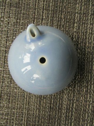 Antique Japanese Incense Stick Holder Glazed Light Blue Pottery