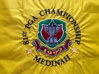 1997 Masters Flag & 1999 PGA Flag Very Rare Tiger Woods 1st & 2nd Majors 3
