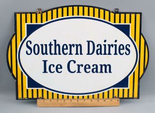 1930 Antique Authentic Disney,  Southern Dairies Ice Cream,  Porcelain Sign