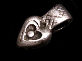 Extremely Rare Late Byzantine Silver Heart Amulet Pendant,