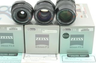 【SUPER RARE BLACK SET IN BOX】 Contax G2 28 45 90mm Lens TLA 200 JAPAN 11