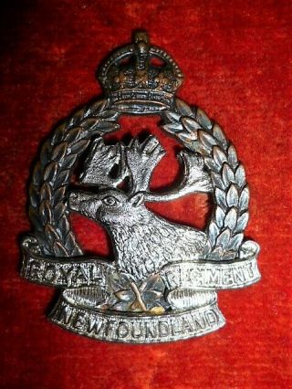 The Royal Newfoundland Regiment Kc Cap Badge Kc - Canada,  Mazeas M179