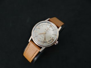 Vintage Longines Conquest Pink Gold & S.  Steel Automatic Date At 12