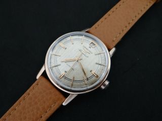 VINTAGE LONGINES CONQUEST PINK GOLD & S.  STEEL AUTOMATIC DATE AT 12 2