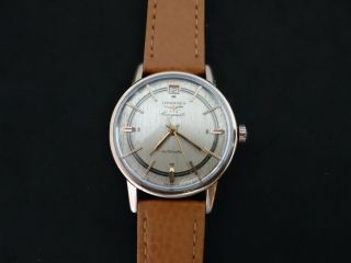 VINTAGE LONGINES CONQUEST PINK GOLD & S.  STEEL AUTOMATIC DATE AT 12 3