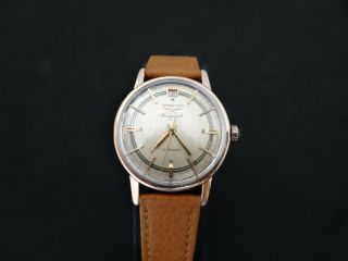 VINTAGE LONGINES CONQUEST PINK GOLD & S.  STEEL AUTOMATIC DATE AT 12 4