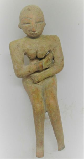 Large & Impressive Ancient Indus Valley Harappan Seated Terracotta Idol 2800bce