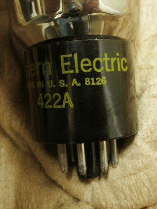 WESTERN ELECTRIC 422A RECTIFIER TUBE,  1981 VINTAGE,  GOOD 2