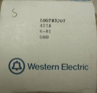 WESTERN ELECTRIC 422A RECTIFIER TUBE,  1981 VINTAGE,  GOOD 3