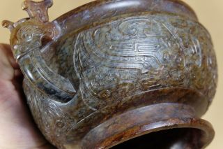 Old Antique Hand Carved Chinese Censer.  Stone Or Jade Carved. 10