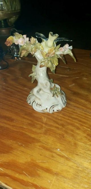 Vintage Rare Cordey Porcelain Bird And Flowers Figurine Sculpture
