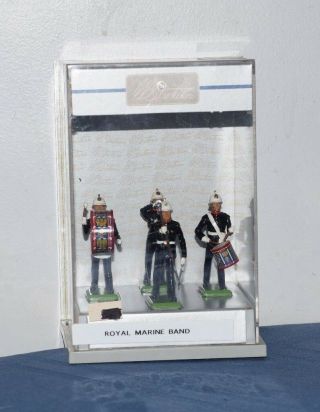 4 Vintage Britains Royal Marines Band Lead Metal Toy Soldiers Display Set Rare