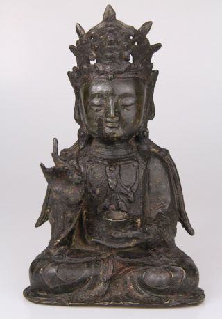 Antique Chinese Bronze Buddha Statue Ming Dynasty 16th 17th C. 12