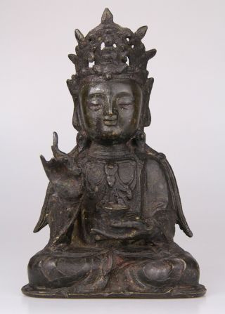 Antique Chinese Bronze Buddha Statue Ming Dynasty 16th 17th C.