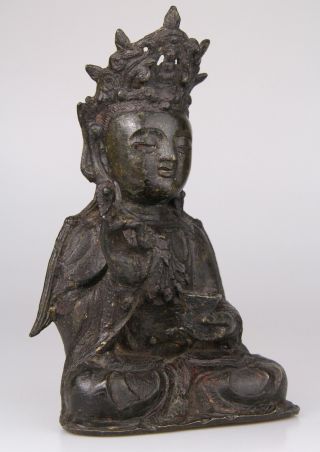 Antique Chinese Bronze Buddha Statue Ming Dynasty 16th 17th C. 2