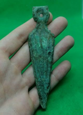 Bronze Age Ritual Dagger Amulet Pendant - 1500 Bc - Extremely Rare