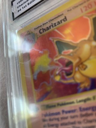 Pokémon Charizard Base Set 1st Edition RARE Holo Shadowless 4/102 PSA 9/9.  5 10