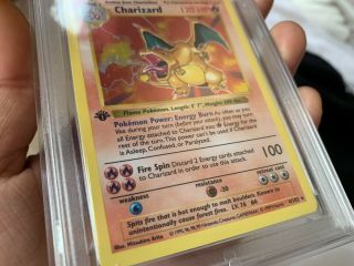 Pokémon Charizard Base Set 1st Edition RARE Holo Shadowless 4/102 PSA 9/9.  5 11