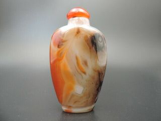 Exquisite Chinese Nature Agate Snuff Vial Hand - Carved Agate Snuff Bottle