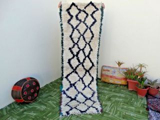 Runner zig zag VINTAGE Beni Ourain Moroccan Azilal Handmade carpet Rug Berber 2