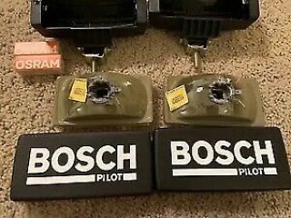 NIB Vintage Bosch Pilot 22451 Halogen Amber Fog Lights Audi BMW VW Saab Mercedes 4