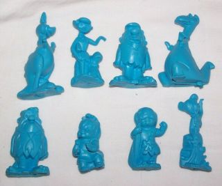 Diener Erasers Set Of Flintstones Fred Barney Pebbles Vintage Complete Blue 70s