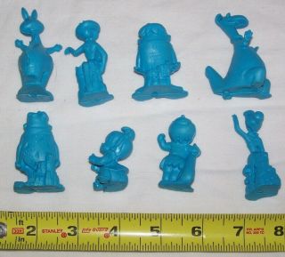 Diener Erasers set of Flintstones Fred Barney Pebbles Vintage complete Blue 70s 2