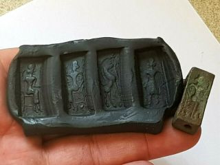 Fantastic Extremely Rare 4 Side Ancient Bronze Seal 300 Bc.  27,  4 Gr.  29 Mm