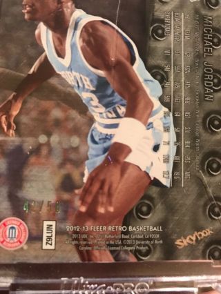 2012 - 13 Fleer Retro Precious Metal Gem Michael Jordan /50 RARE only one on eBay 2