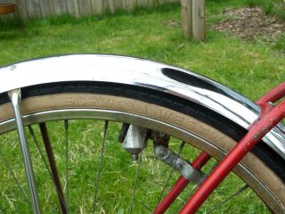 Schwinn American Red Vintage 1960s Cruiser Chicago Single Speed Whitewall Tires 3