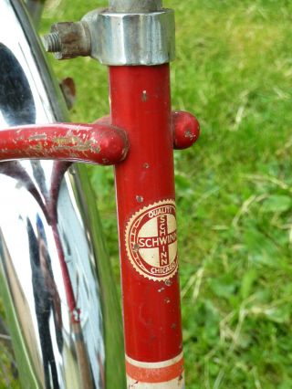 Schwinn American Red Vintage 1960s Cruiser Chicago Single Speed Whitewall Tires 8