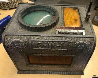 Charles Fey 1927 “3 In 1” Dice Trade Stimulator Cast Iron Vintage