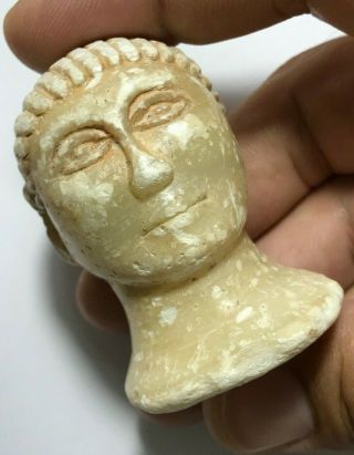 Fantastic Rare Ancient Gandhara Marble Head 110.  1gr 55.  5mm