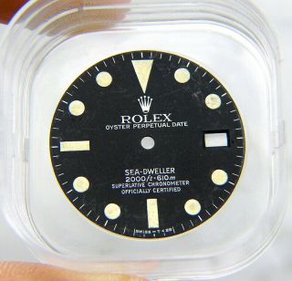Vintage Factory Rolex Sea - Dweller 1665 Matte Black Beyeler Watch Dial