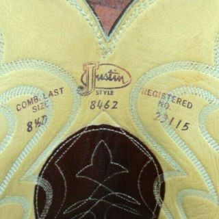 Mens Vintage Justin Brown Exotic Hornback Lizard Cowboy Boots 8.  5 D Exc Cond 6
