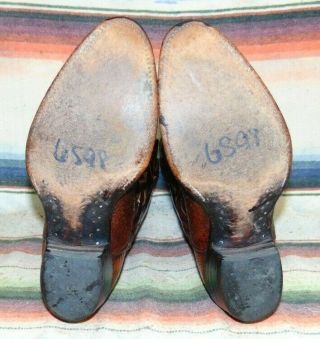 Mens Vintage Justin Brown Exotic Hornback Lizard Cowboy Boots 8.  5 D Exc Cond 7