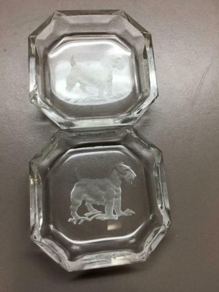 1930s Art Deco Scottish Terrier Scotty Dog Czech Glass Open Salt Cellar