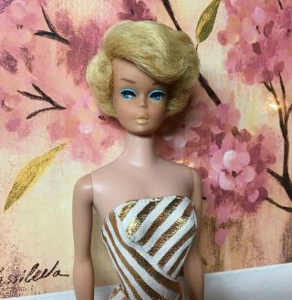 Vintage European Sidepart American Girl Bubblecut Pale Blonde Barbie Doll