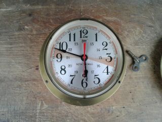 Antique Seth Thomas Navy Ships Radio Room Clock Minesweeper Hunter Ship Ex.  Time 2