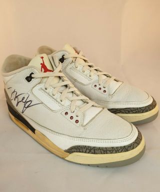 Rare Michael Jordan Signed Autographed 1988 Nike Air Jordan 3 Og White Cement
