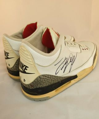 Rare Michael Jordan Signed Autographed 1988 Nike Air Jordan 3 OG White Cement 2