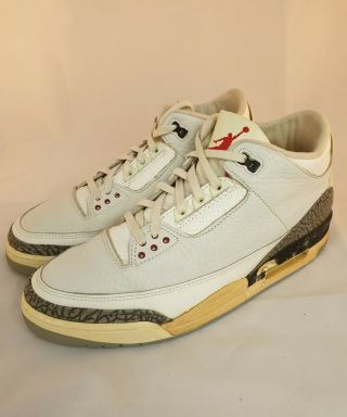 Rare Michael Jordan Signed Autographed 1988 Nike Air Jordan 3 OG White Cement 5