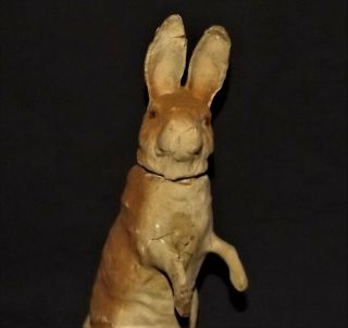 Antique C.  1910 Paper Mache Glass Eyes Vtg Easter Bunny Rabbit Candy Container