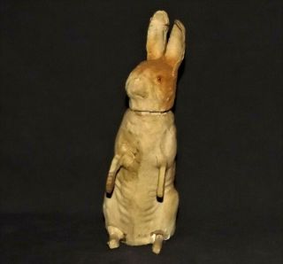 ANTIQUE c.  1910 Paper Mache Glass Eyes VTG EASTER BUNNY RABBIT CANDY CONTAINER 4