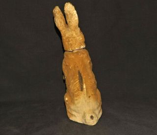 ANTIQUE c.  1910 Paper Mache Glass Eyes VTG EASTER BUNNY RABBIT CANDY CONTAINER 7