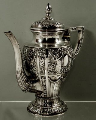 German Silver Coffee Pot c1890 Johann Kurz,  Hanau 3