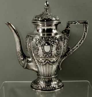 German Silver Coffee Pot c1890 Johann Kurz,  Hanau 4