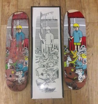 Vintage 1992 Nos Sean Cliver Art 101 Skateboard,  Og Adam Mcnatt Natas